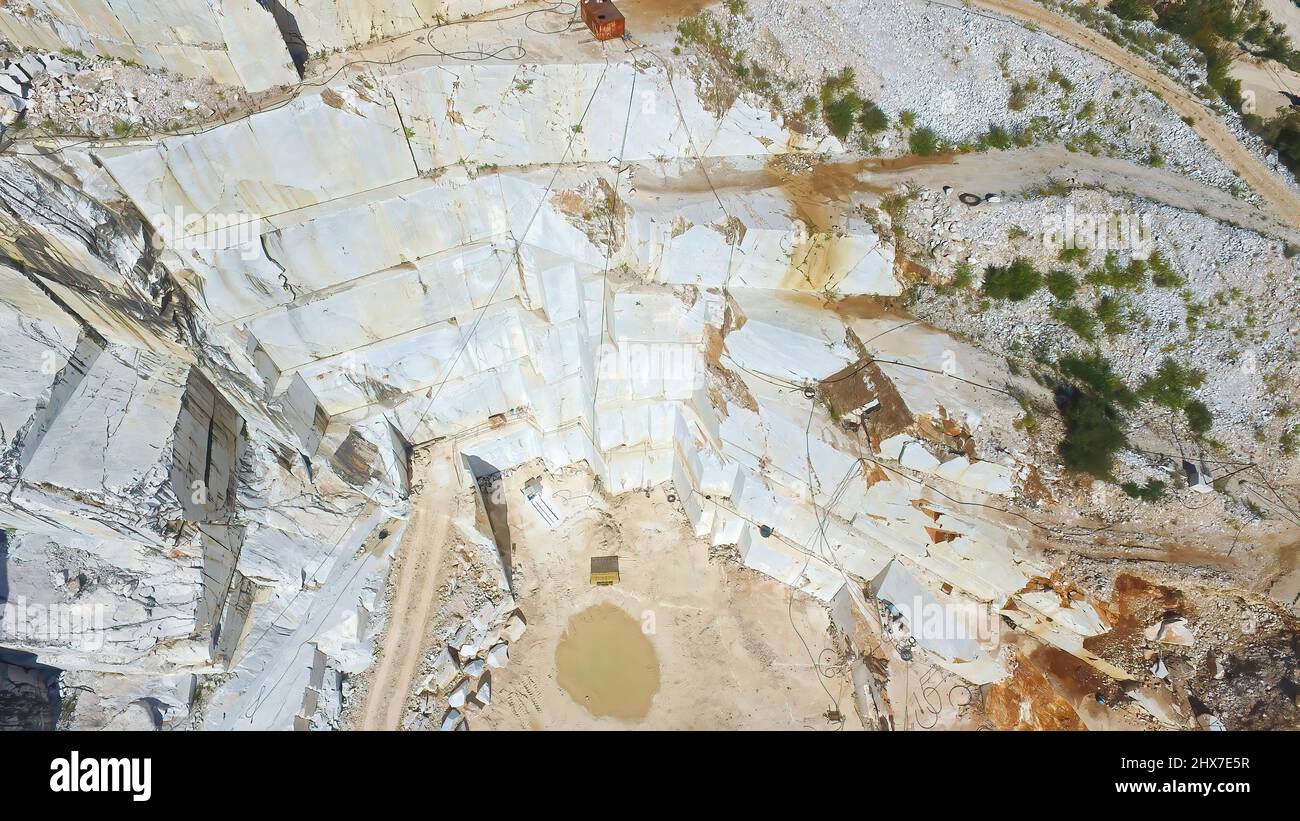 Marmorbruch in Carrara, Italien Stockfoto