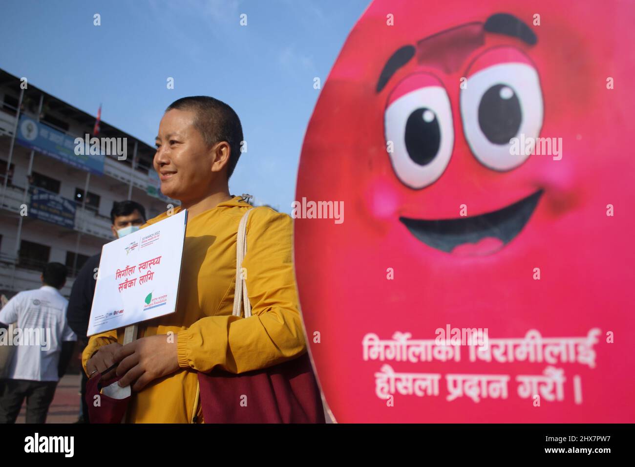 Kathmandu, Nepal. 10. März 2022. Am 10. März 2022 nehmen Menschen am Nierentag in Kathmandu, Nepal, Teil. (Foto: Abhishek Maharjan/Sipa USA) Quelle: SIPA USA/Alamy Live News Stockfoto