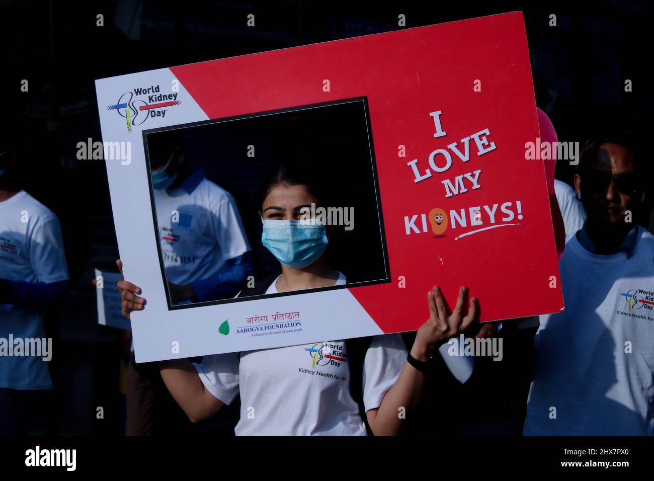 Kathmandu, Nepal. 10. März 2022. Am 10. März 2022 nehmen Menschen am Nierentag in Kathmandu, Nepal, Teil. (Foto: Abhishek Maharjan/Sipa USA) Quelle: SIPA USA/Alamy Live News Stockfoto