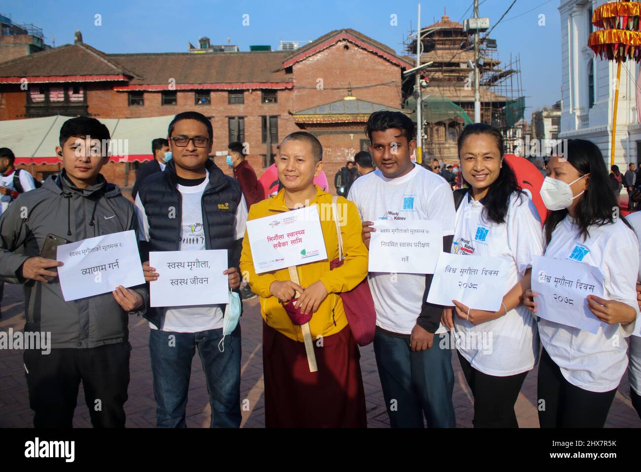 Kathmandu, Nepal. 10. März 2022. Am 10. März 2022 nehmen Menschen am Nierentag in Kathmandu, Nepal, Teil. (Foto: Abhishek Maharjan/Sipa USA) Quelle: SIPA USA/Alamy Live News Stockfoto