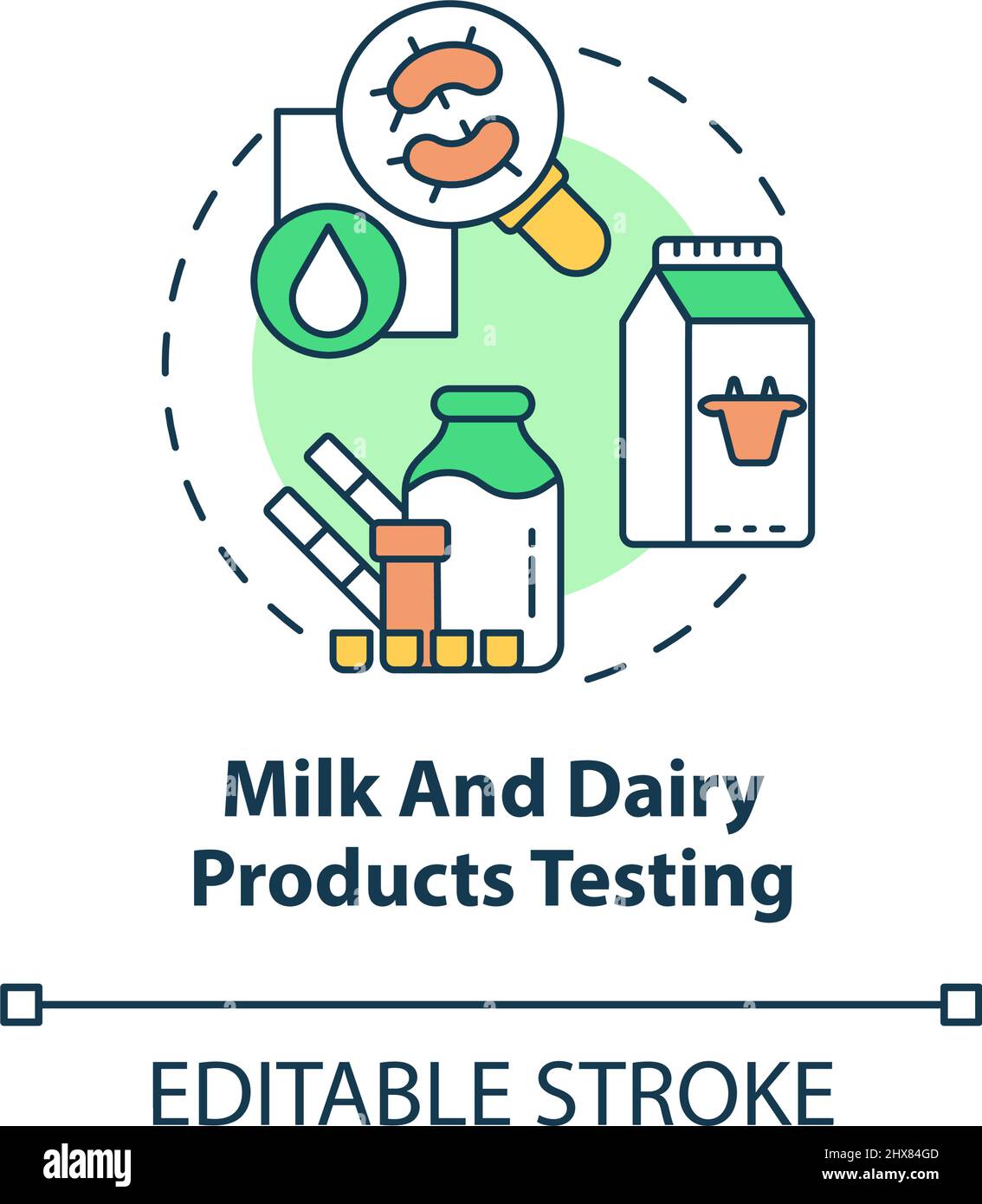 Symbol für Testkonzept für Milch und Milchprodukte Stock Vektor