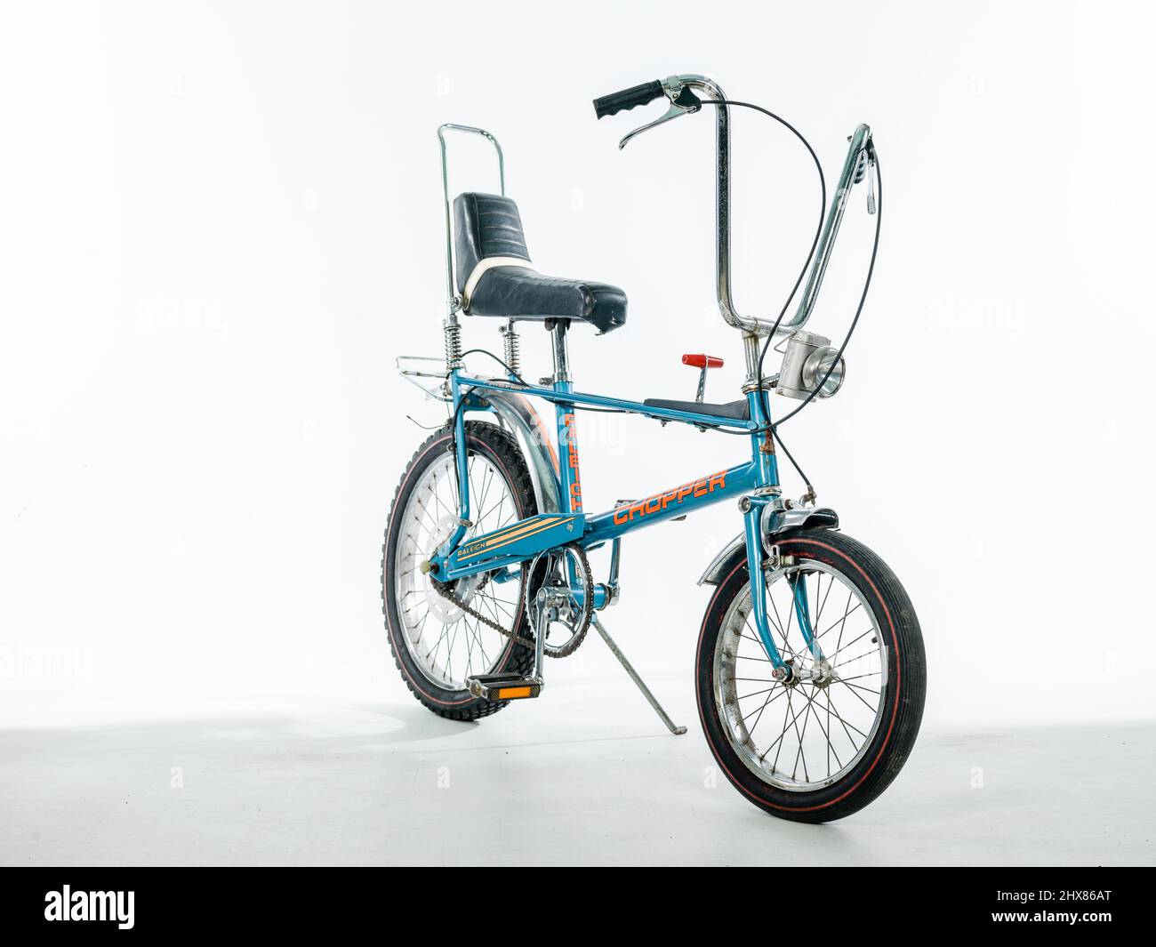 Raleigh Chopper Mark II, 1980, Vorderseite, 3/4. Serie im Jahr 1970 vorgestellt - Original-Reifen Stockfoto
