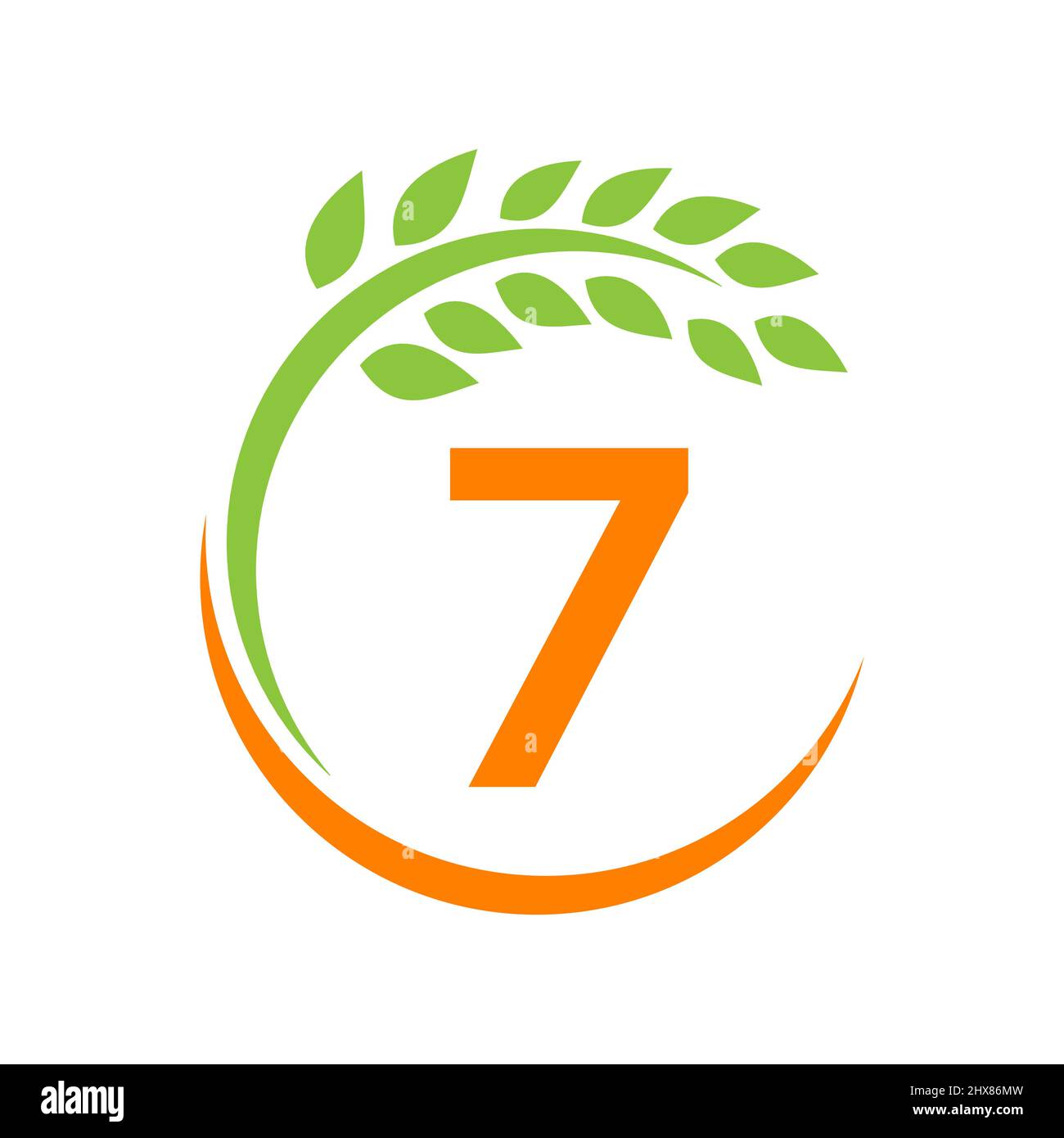 Agrarlogo Auf 7-Letter-Konzept. Landwirtschaft und Landwirtschaft Weide