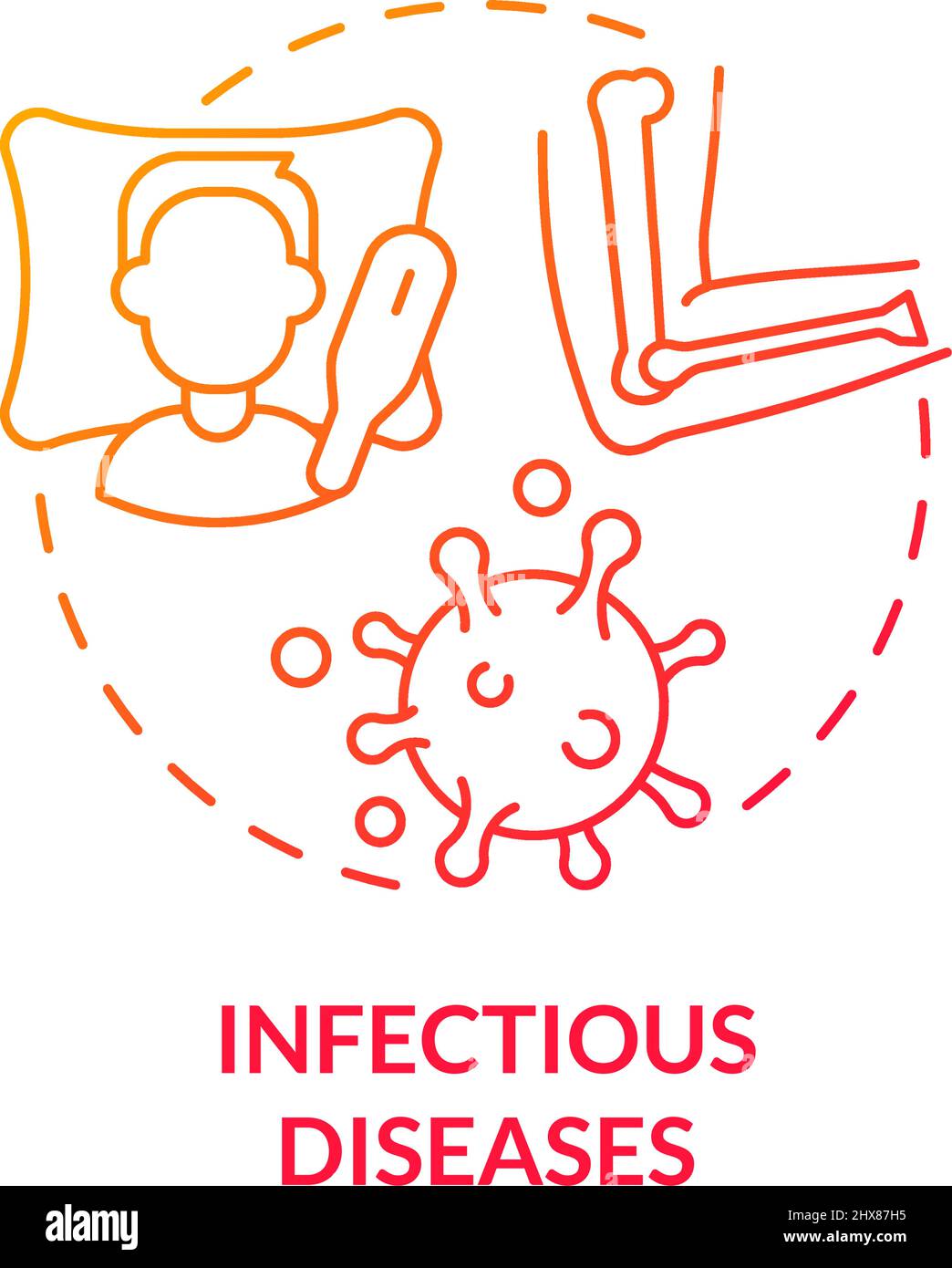 Symbol für das Konzept des roten Gradienten für Infektionskrankheiten Stock Vektor