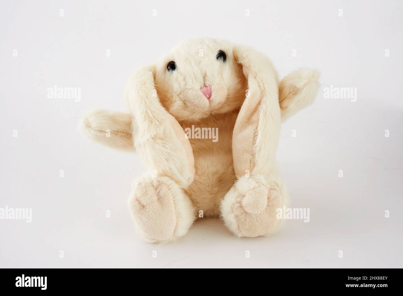 Kuscheltier Hoppie-Hase Aus Weichem Plüsch – 40 Cm, Beige, Mit Plastikaugen, Süßes Stofftier Für Kinder & Dekoration