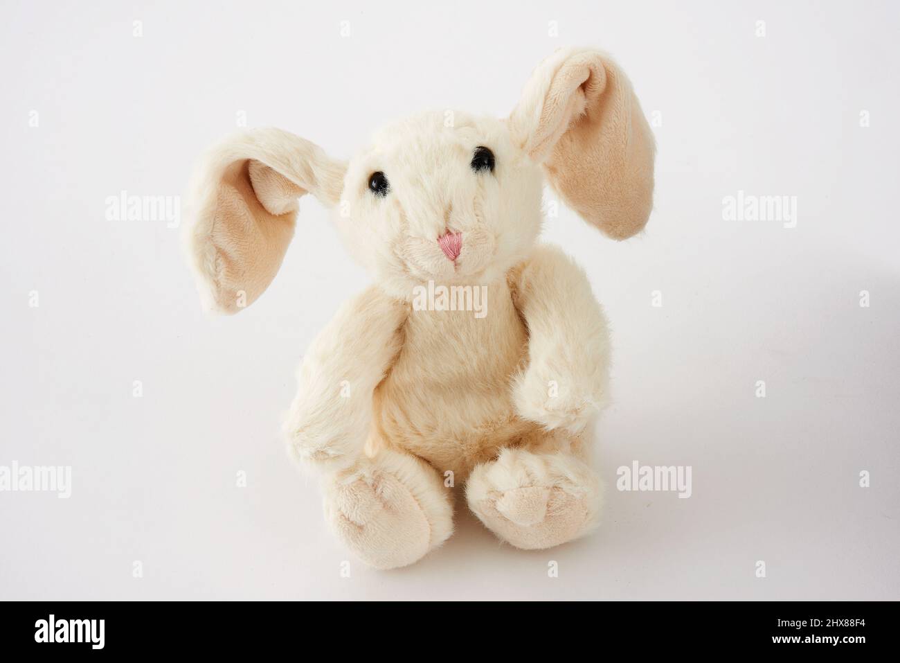 Kuscheltier Hoppie-Hase Aus Weichem Plüsch – 40 Cm, Beige, Mit Plastikaugen, Süßes Stofftier Für Kinder & Dekoration
