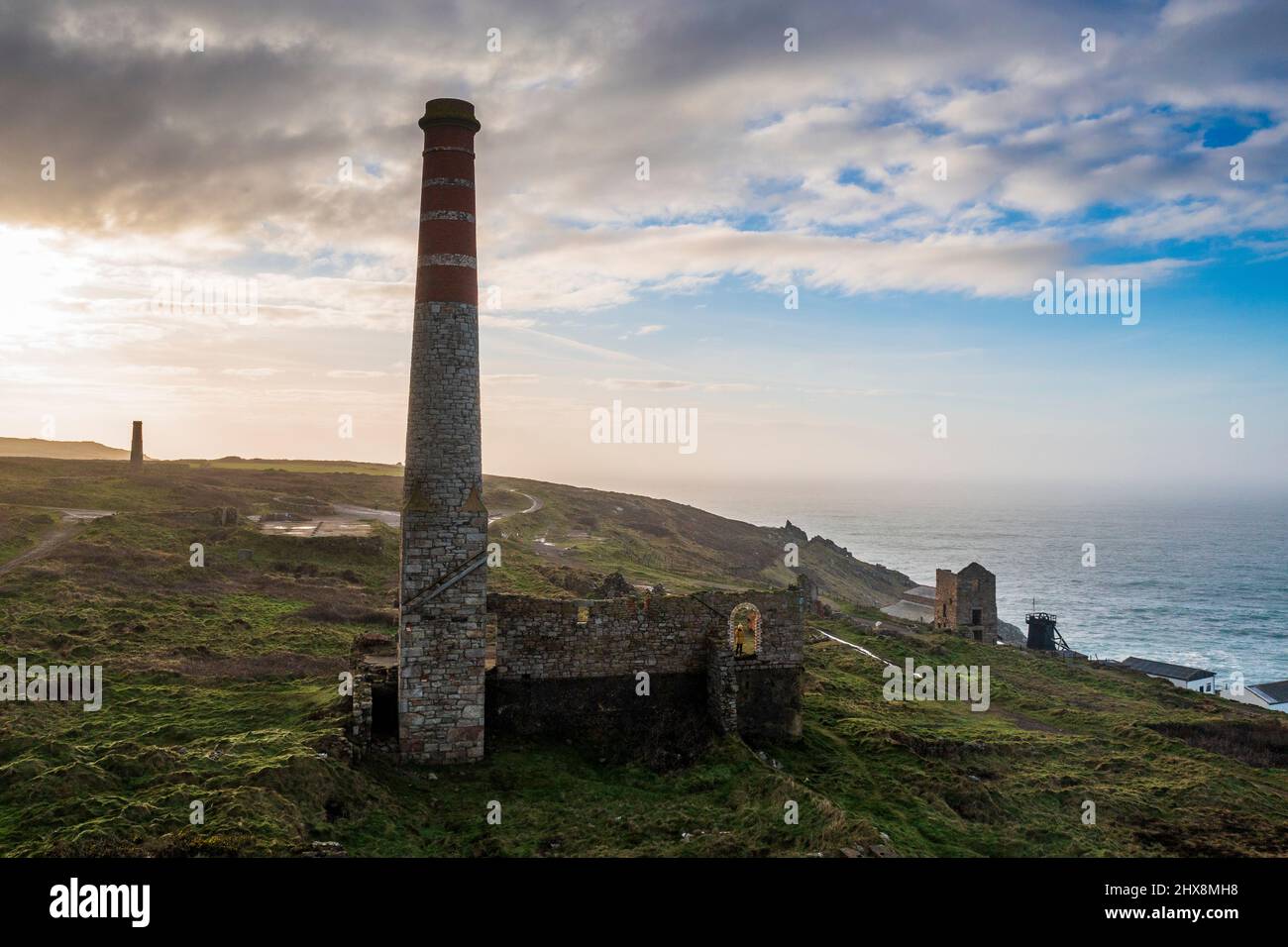 Dramatische Kupfermine in Cornwall Stockfoto