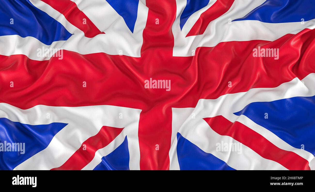 union Jack, Flagge Großbritanniens. 3D Rendern Stockfoto