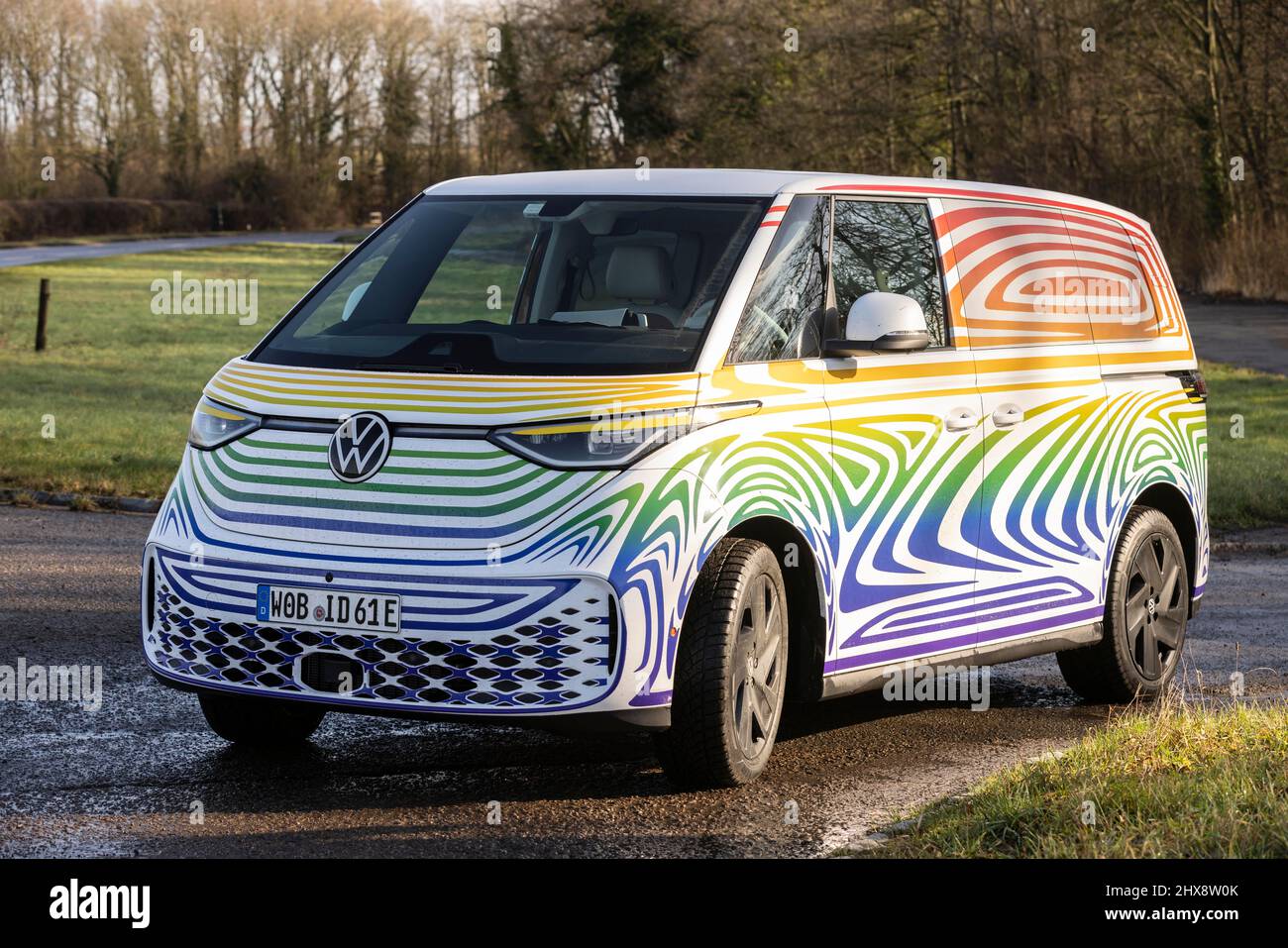 Der neue Volkswagen ID Buzz, rein elektrischer Transporter Stockfoto