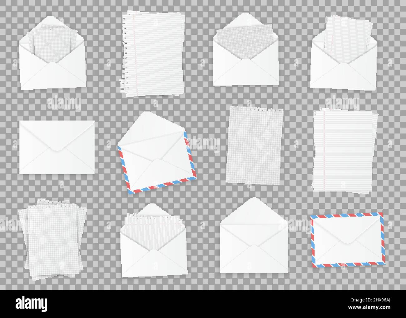 Sammlung von verschiedenen realistischen White Papers. Office Papier verschiedener Typen, design Vorlage. Vector Illustration. Stock Vektor