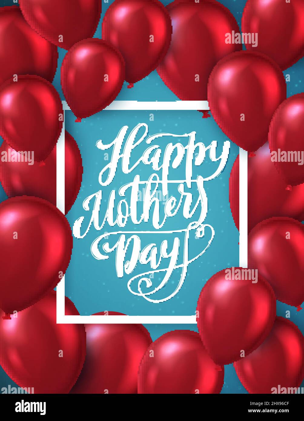 Happy Muttertag Grußkarte mit handgezeichneten Schriftzug. Vector Illustration. Stock Vektor