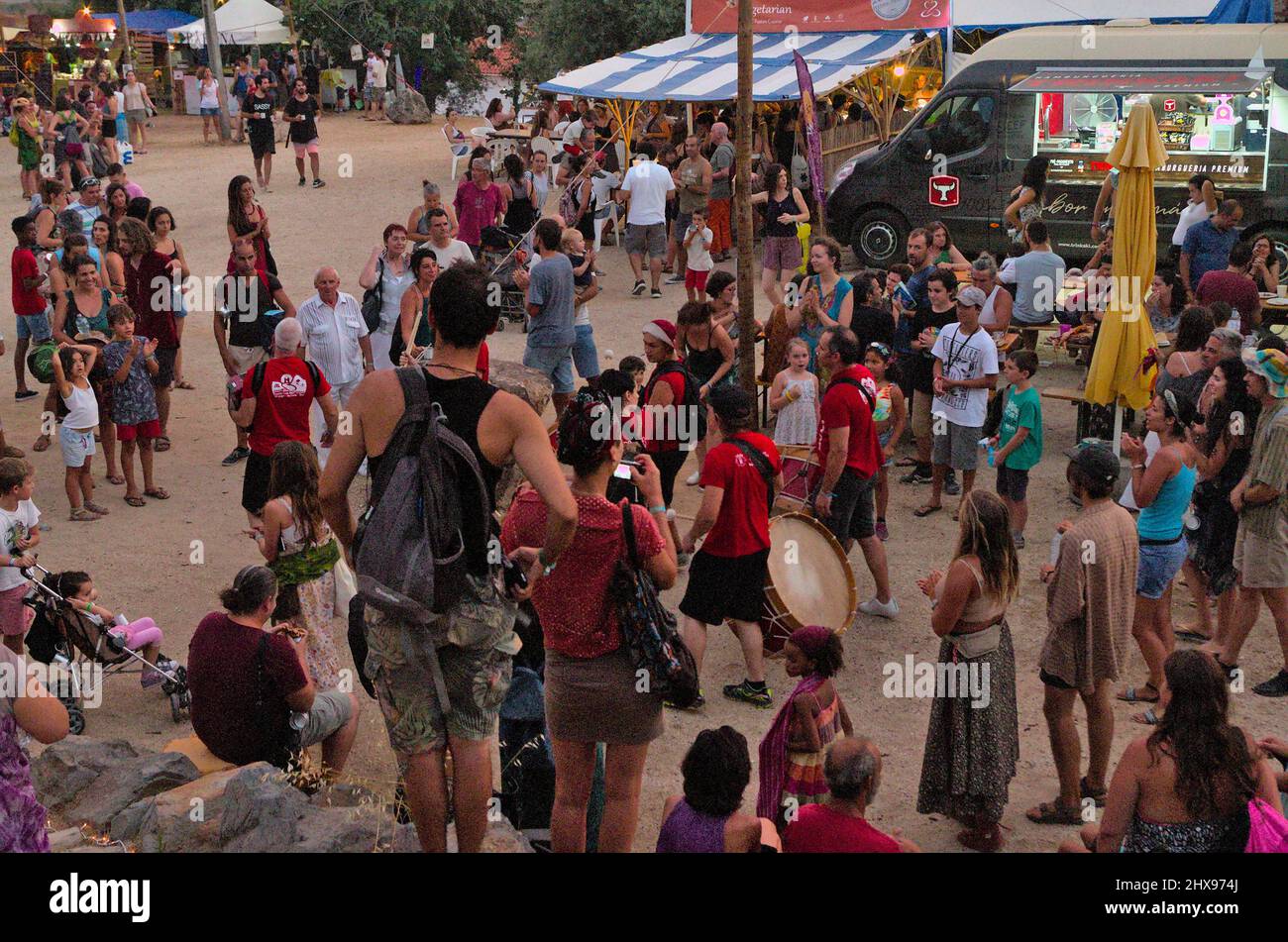 Bombos de Nisa in Andanças Festival 2018. Castelo de Vide, Portugal Stockfoto