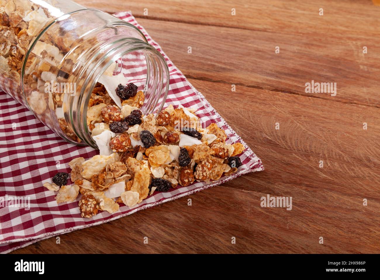 Gesundes Essen - Essen Zum Frühstück; Lecker Und Nahrhaft Bio-Müsli Stockfoto