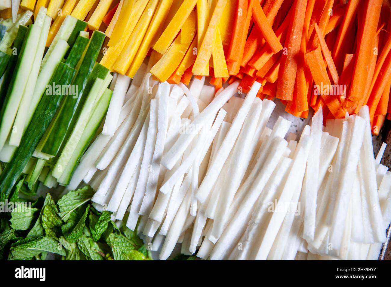 Großansicht von rohem Gemüse, Nahaufnahme Stockfoto