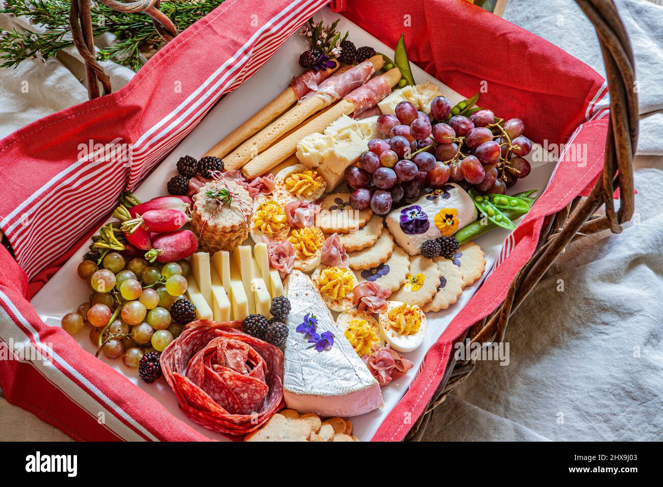 Lebensmittel-Korb Stockfoto