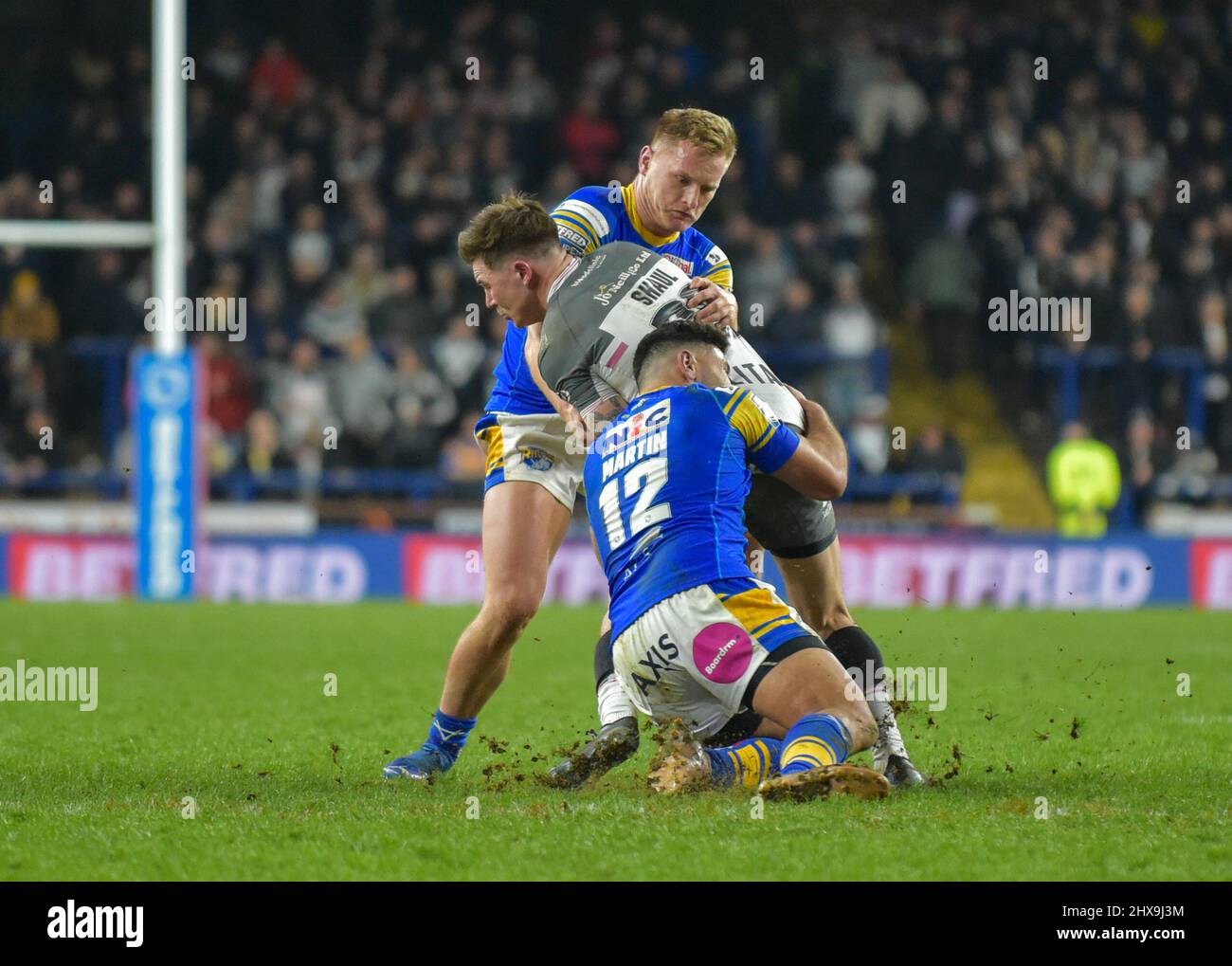 Leeds, Großbritannien. 10. März 2022. Betfred Super League-Spiel zwischen Leeds Rhinos und Hull FC am 10.03.2022 im Headingley Stadium, Leeds, Großbritannien Credit: Craig Cresswell/Alamy Live News Stockfoto