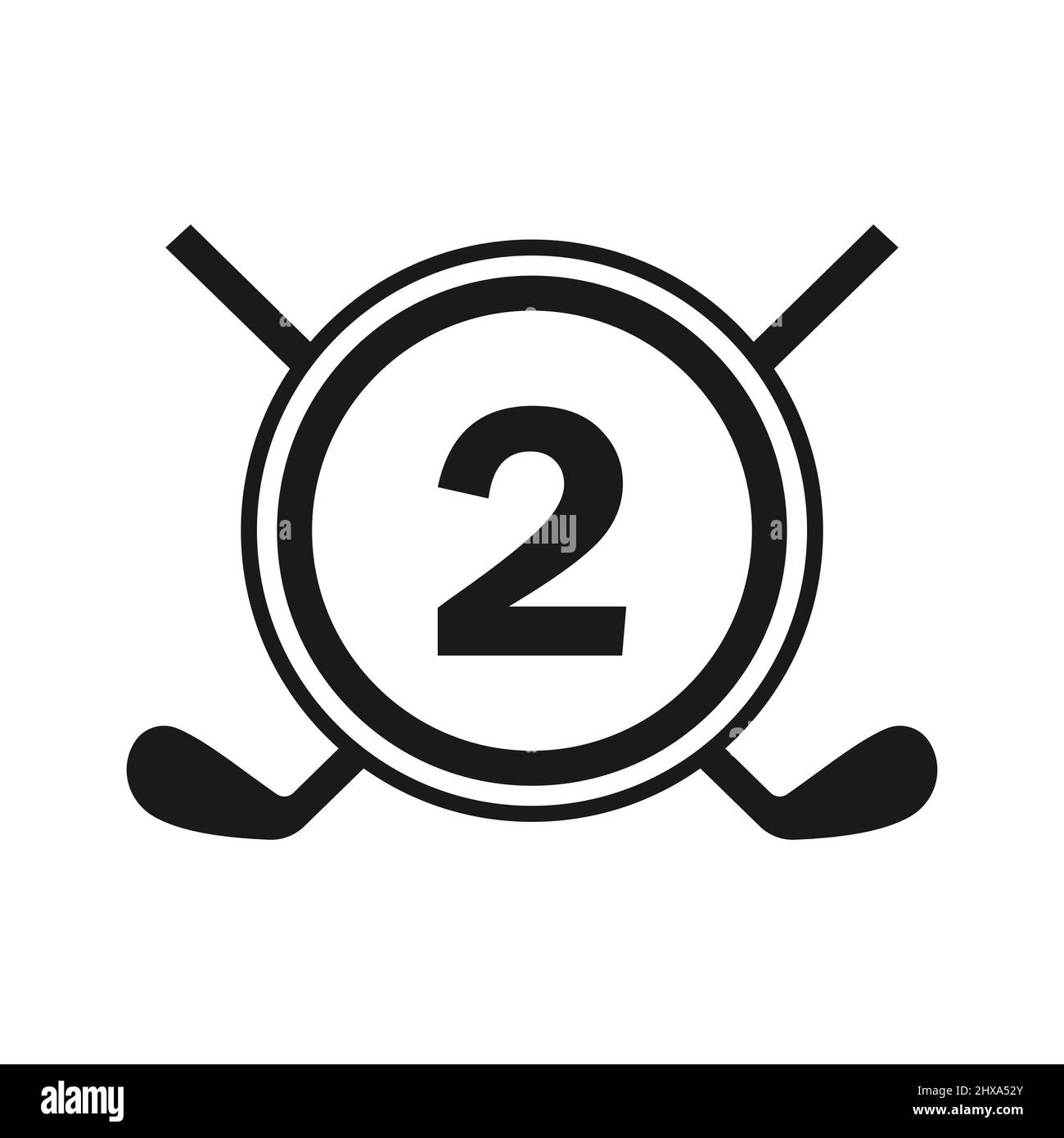 Hockey-Logo Auf Vektorvorlage „Letter 2“. Logo Des American Ice Hockey Tournament Sport Team Badge Stock Vektor