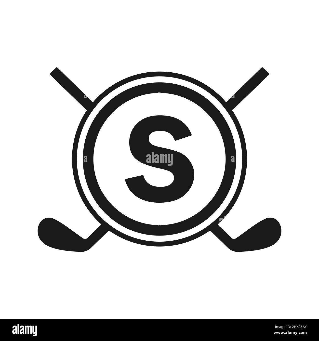 Hockey-Logo auf Vektorvorlage „Buchstabe S“. Logo Des American Ice Hockey Tournament Sport Team Badge Stock Vektor
