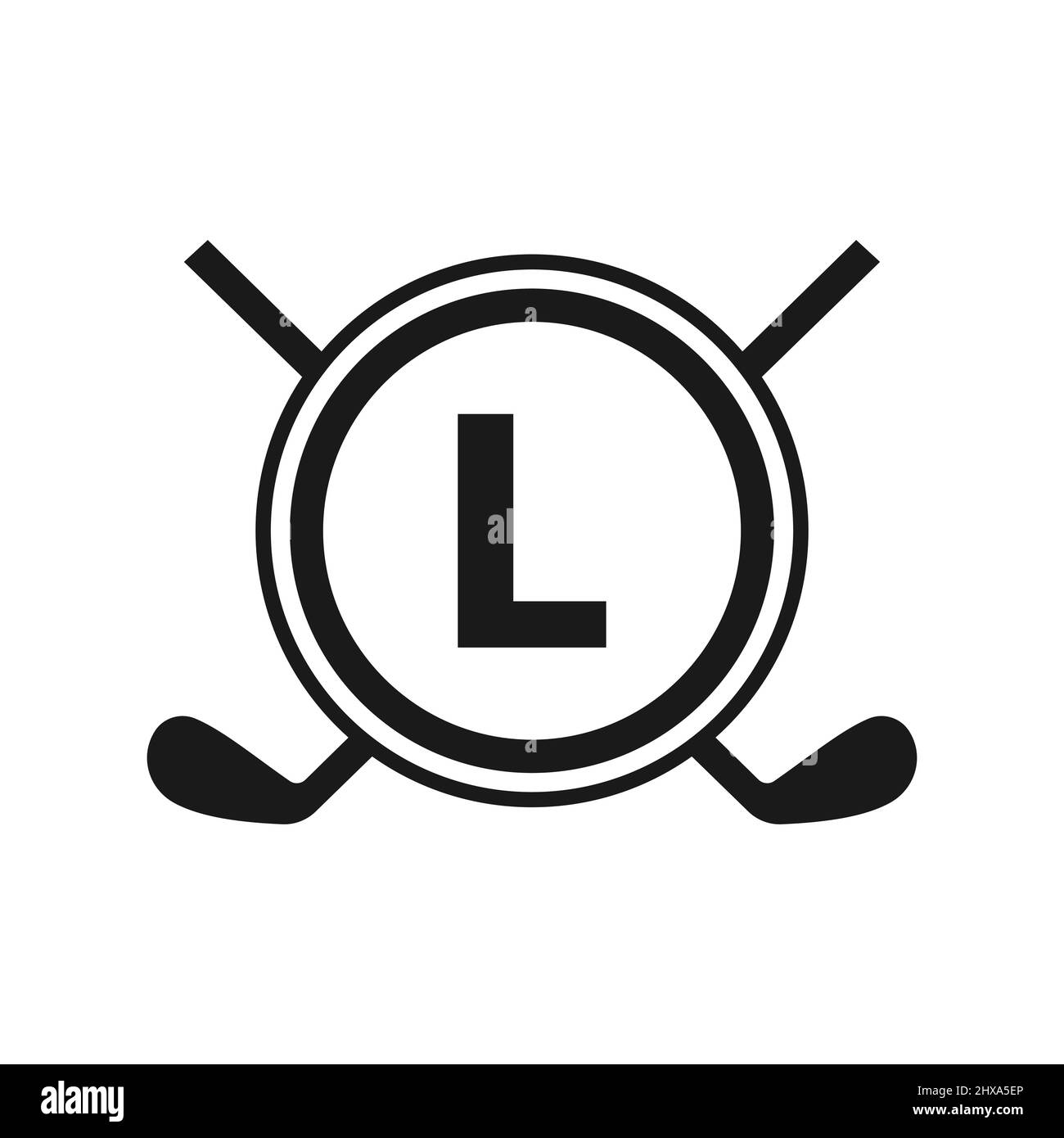 Hockey-Logo auf Vektor-Vorlage mit L-Buchstabe. Logo Des American Ice Hockey Tournament Sport Team Badge Stock Vektor