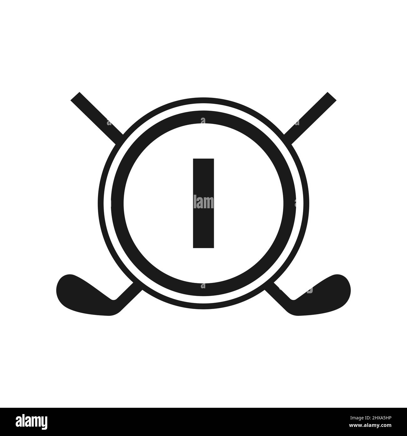 Hockey-Logo auf Vektor-Vorlage mit Buchstabe I. Logo Des American Ice Hockey Tournament Sport Team Badge Stock Vektor