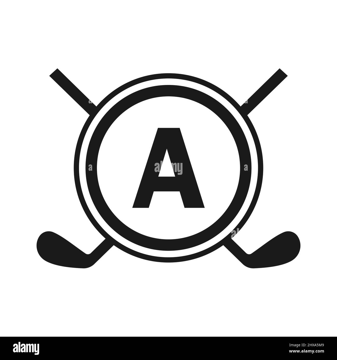 Hockey Logo auf Brief A Vektor-Vorlage. Logo Des American Ice Hockey Tournament Sport Team Badge Stock Vektor
