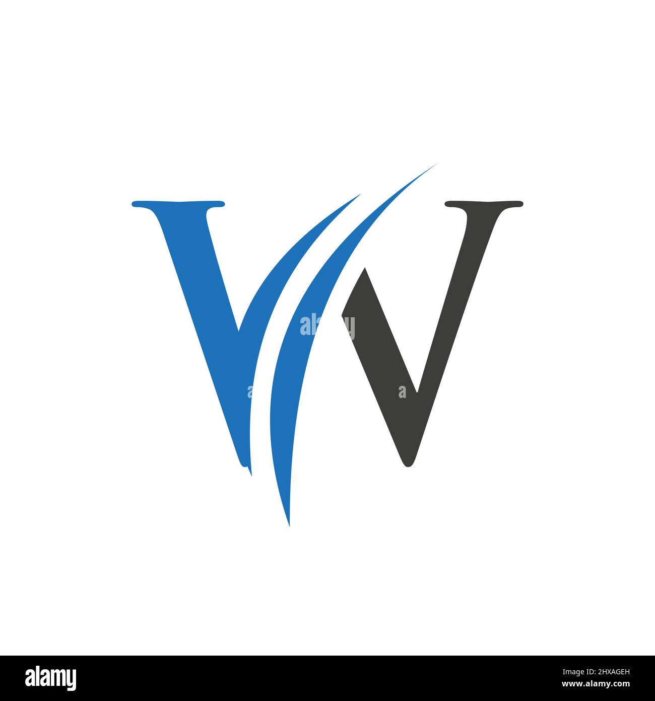 Ursprüngliches Design des Logos im W-Buchstaben-Alphabet im Vektorformat. Abbildung mit dem W-Logo Stock Vektor