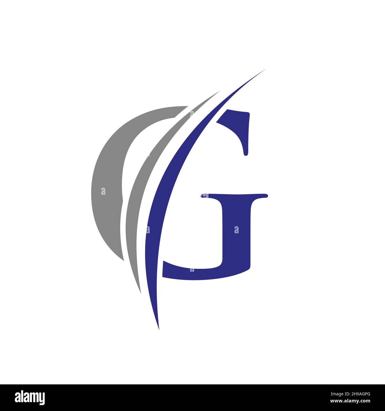 Ursprüngliches Logo mit G-Buchstaben im Vektorformat. Abbildung des G-Logos Stock Vektor