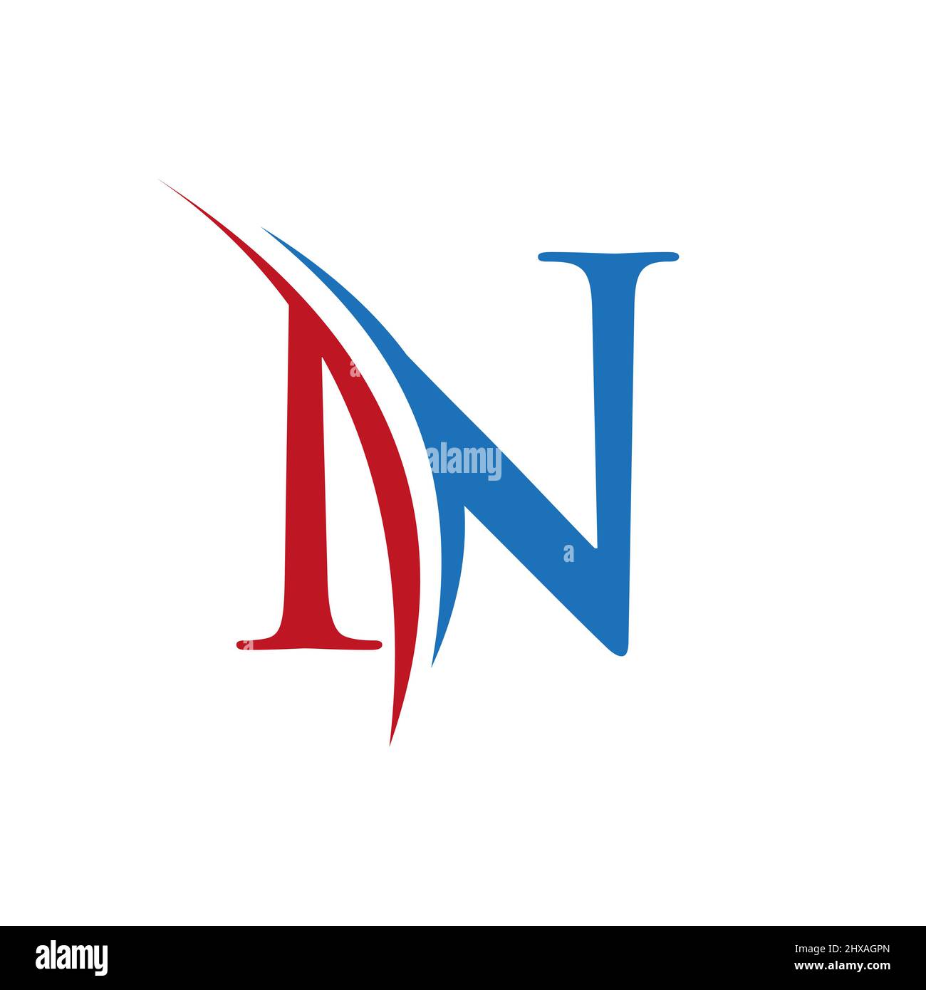 Anfängliches Logo mit N-Buchstaben im Vektorformat. Abbildung mit N-Logo Stock Vektor
