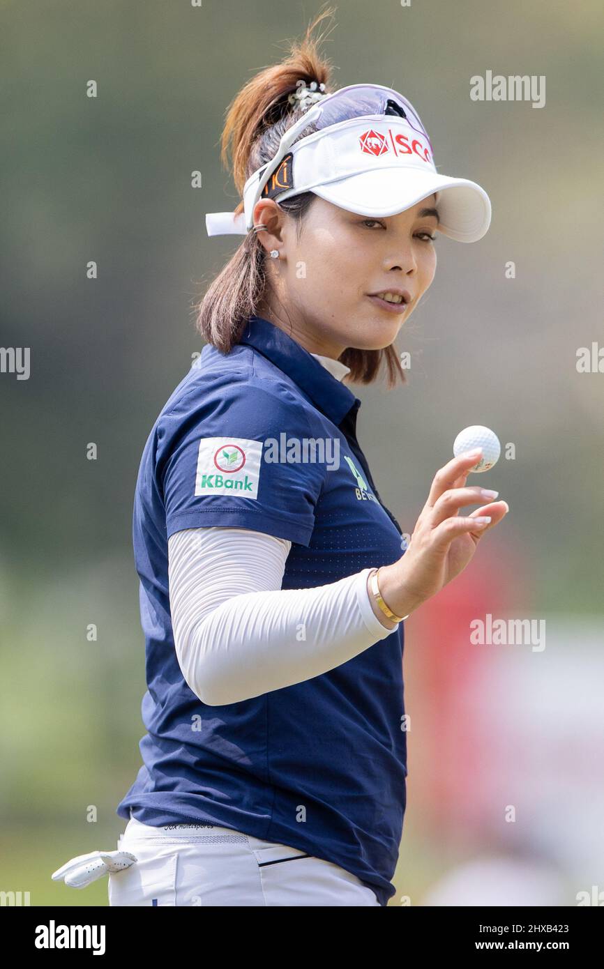 Pattaya, Thailand. 11. März 2022. Pattaya Thailand - 11. März: Moriya Jutanugarn aus Thailand während des Tages 2 der Honda LPGA Thailand im Siam Country Club Old Course am 11. März 2022 in Pattaya, Thailand (Foto von Peter van der Klooster/Orange Picics) Credit: Orange Pics BV/Alamy Live News Stockfoto