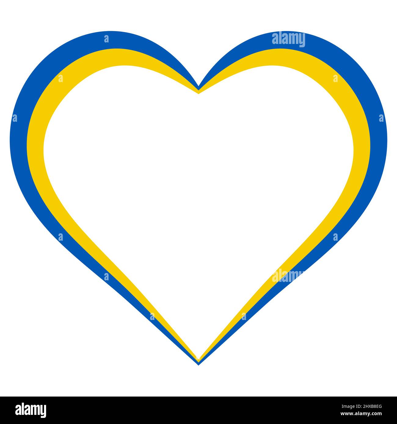 Herzform Flagge Ukraine gelb blau Herz Liebe Ukraine Patriotismus Stock Vektor