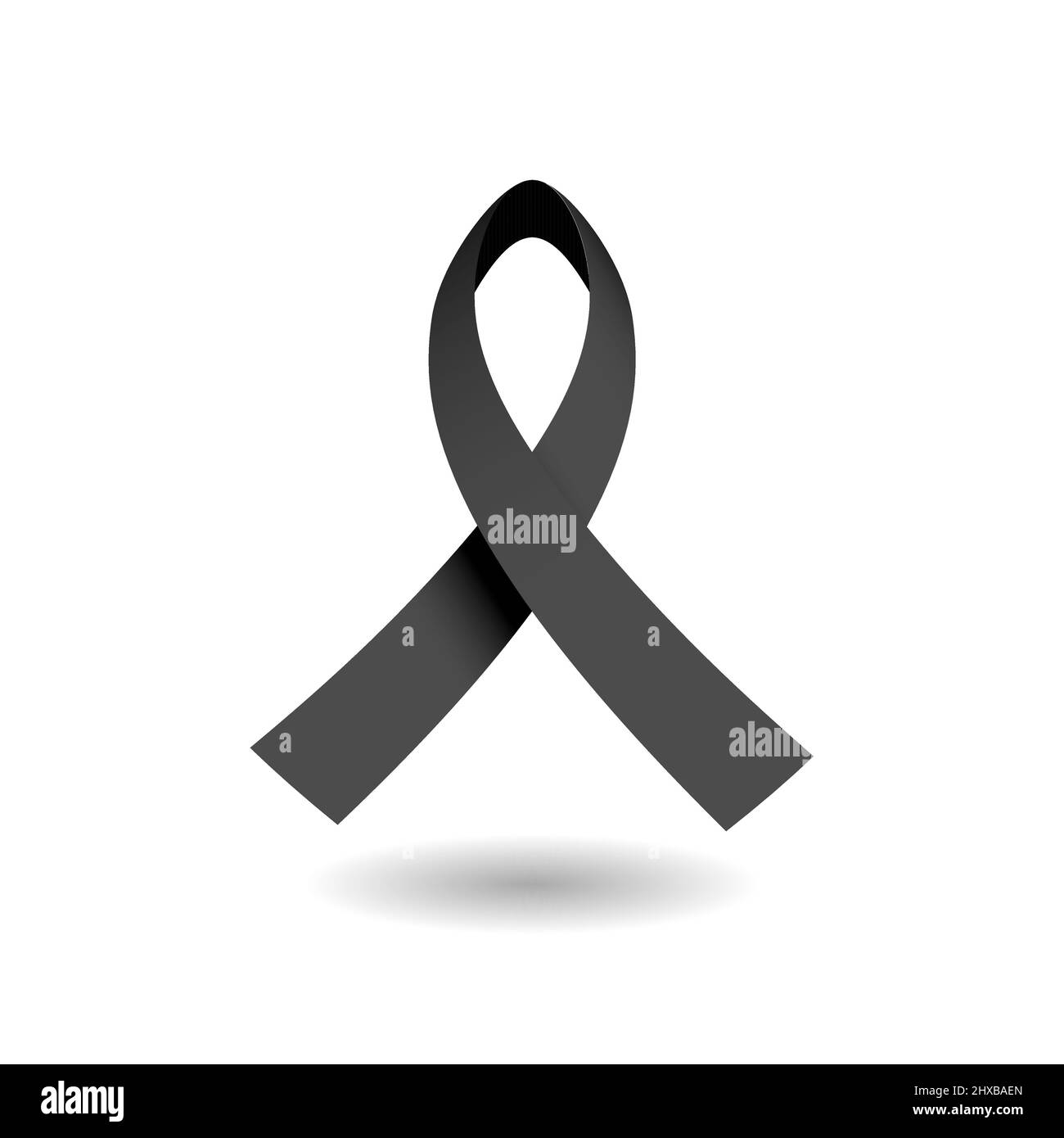 Schwarzes Trauerband - Vektor-Symbol 3D Stock Vektor