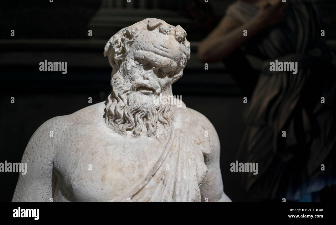 Statue von Silenus aus Neapolis, 1.. Jahrhundert u.Z. Römische Zivilisation. Archäologisches Museum Istanbul, Türkei. Stockfoto