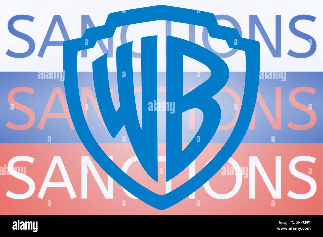 WB Warner Bros Sanktionen gegen Russland wegen seiner Invasion in der Ukraine. März 2022, San Francisco, USA Stockfoto