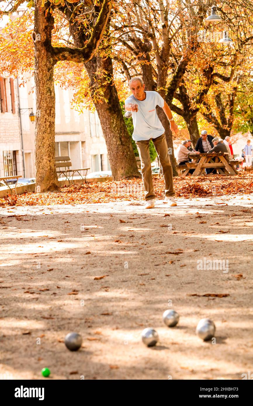 Petanque, Boulevard Jacques Chapou Stockfoto