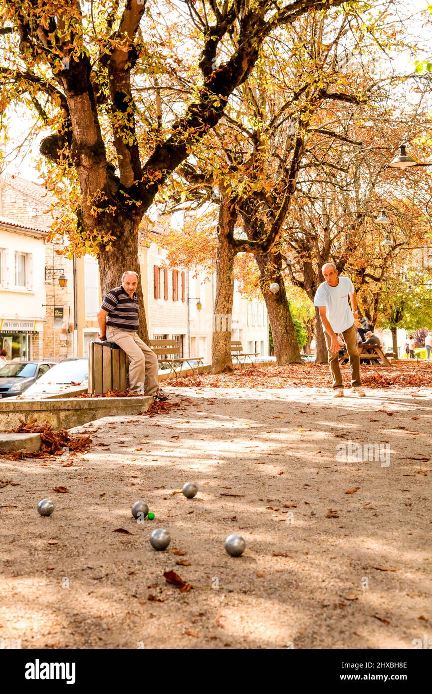 Petanque, Boulevard Jacques Chapou Stockfoto
