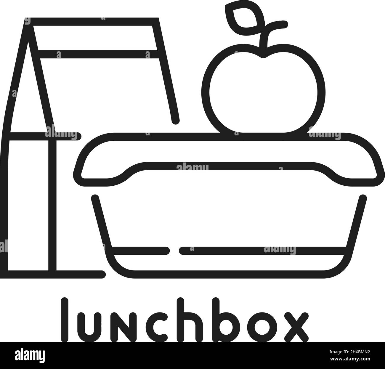 Schule Lunchbox dünne Linie Symbol Stock Vektor