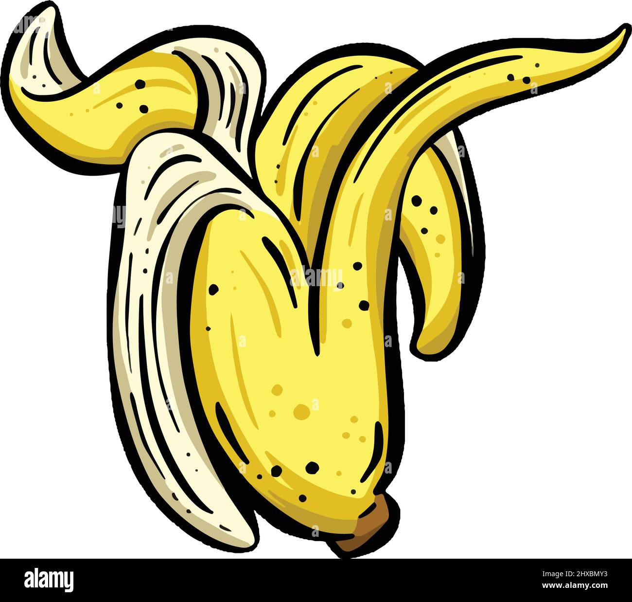 Cartoon Gelb Bananenhaut Illustration Logo Stock Vektor