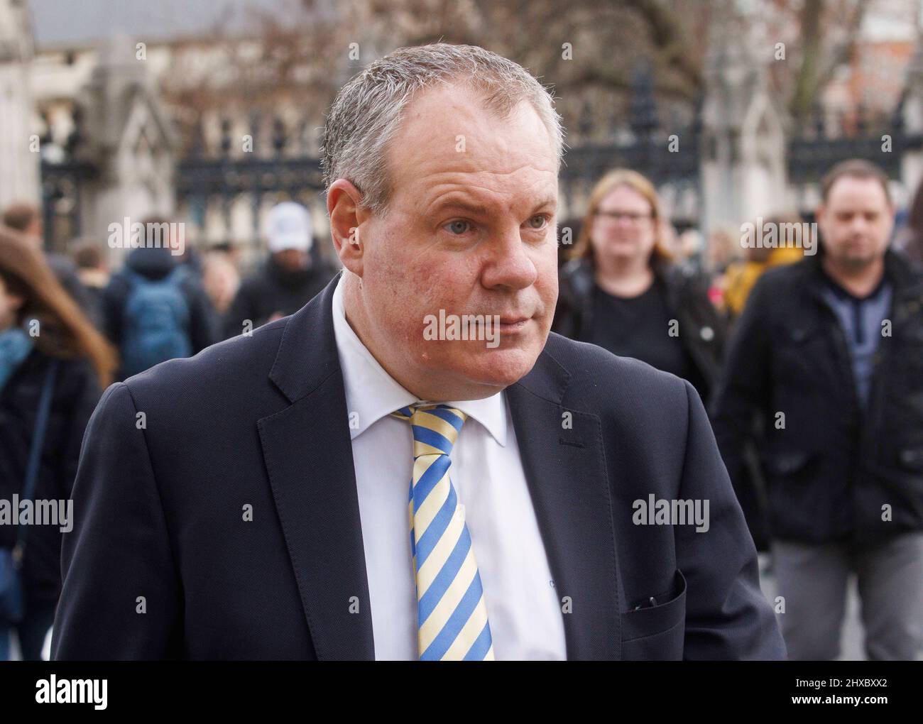 Conor Burns, Staatsminister für Nordirland und Abgeordneter für Bournemouth West, in Westminster. Stockfoto