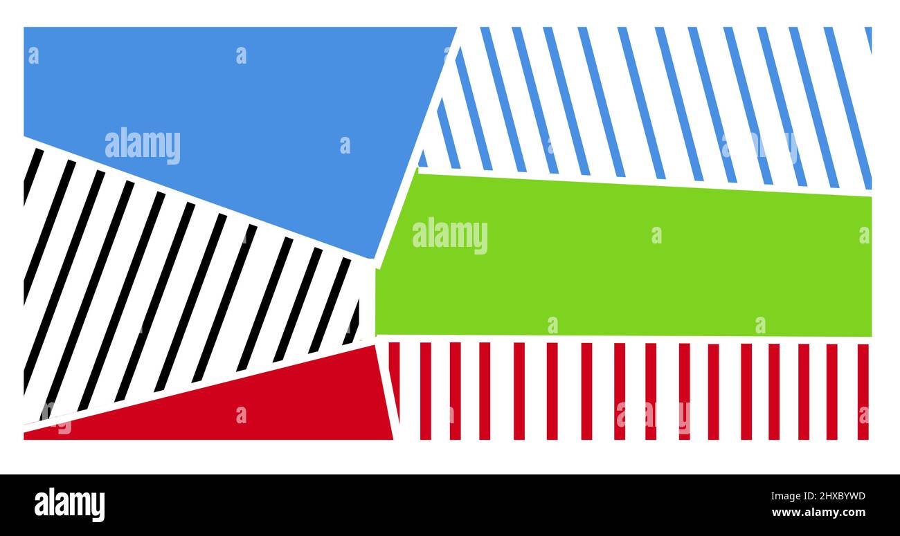 Vollformataufnahme eines mehrfarbigen abstrakten Streifenmusters auf dem Hintergrund Stockfoto