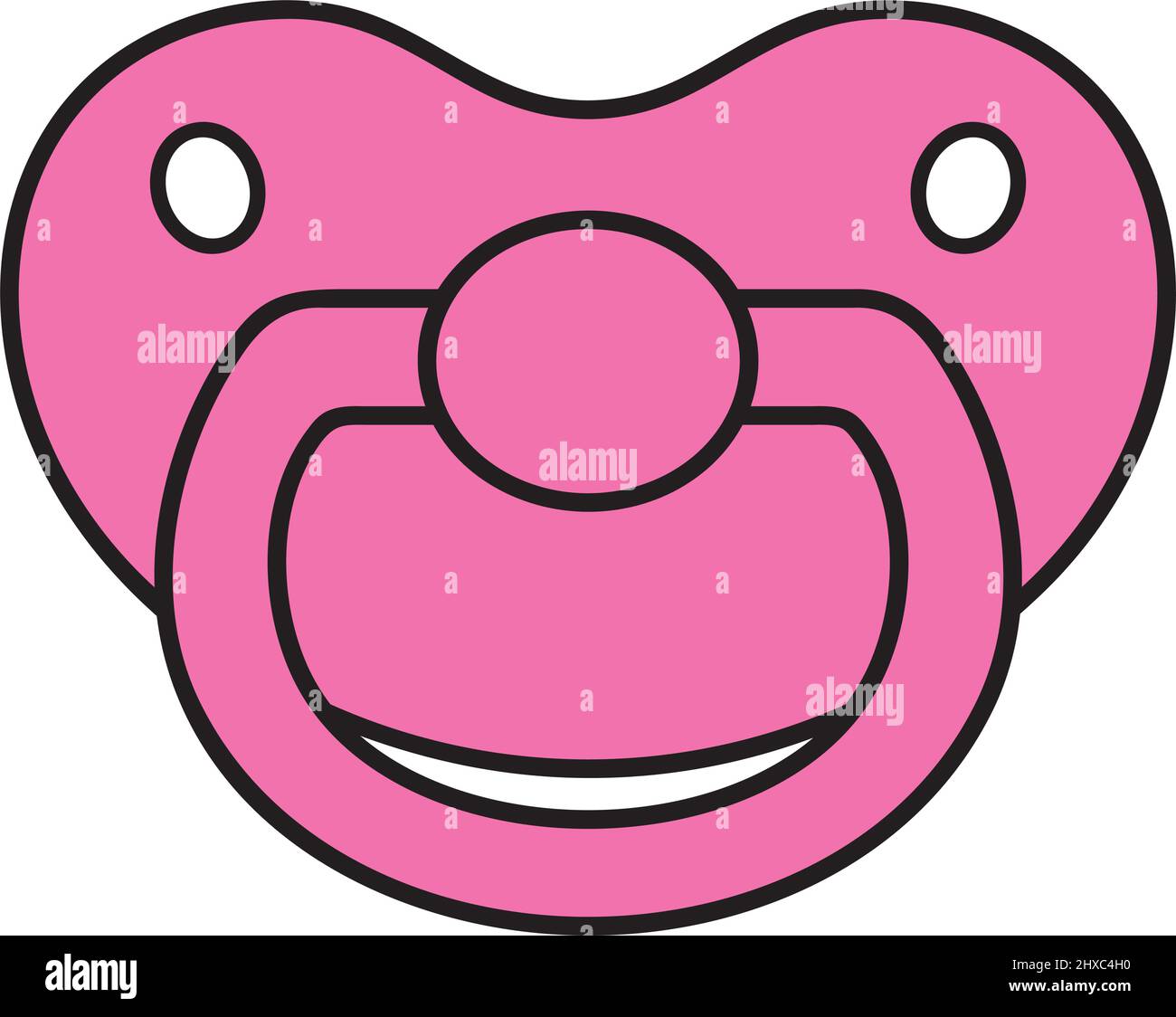 Vektor-Illustration für den rosa Baby-Schnuller (Dummy) Stock Vektor