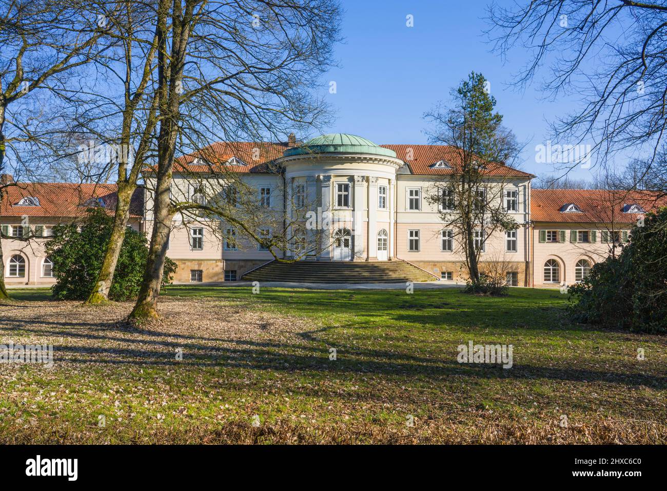 Schloss Beberbeck, heute Raststätte, Hofgeismar, Hessen, Deutschland, Europa Stockfoto