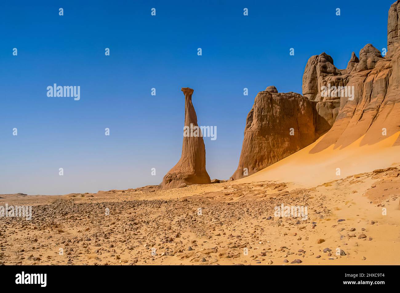 Erodierte Felsformen im Tassili n'Ajjer, in Algerien Stockfoto