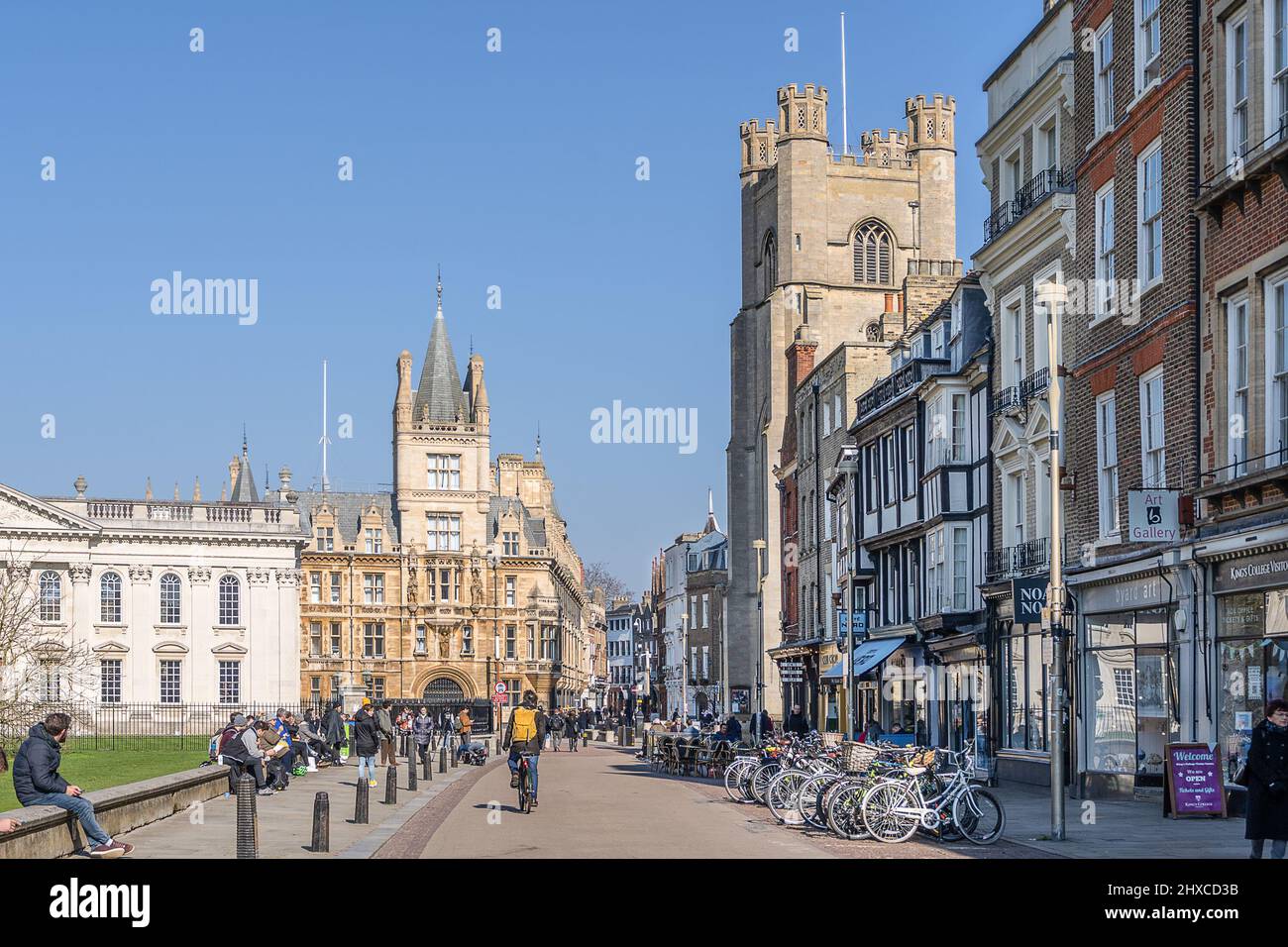 Kings Parade High Street in Cambridge Stockfoto