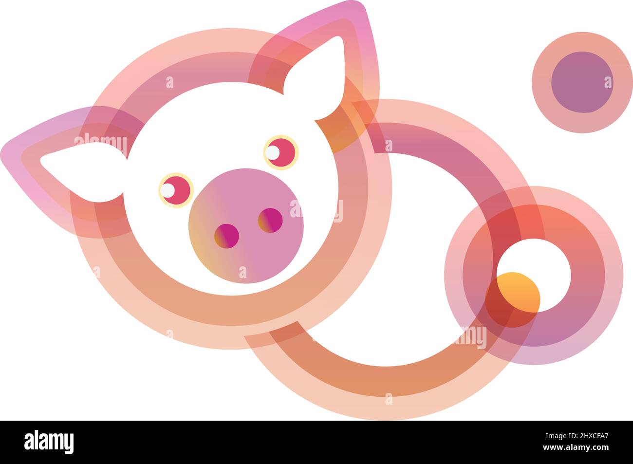 Design-Element für fettes Schweinefleisch. Schwein Wolke Stock Vektor