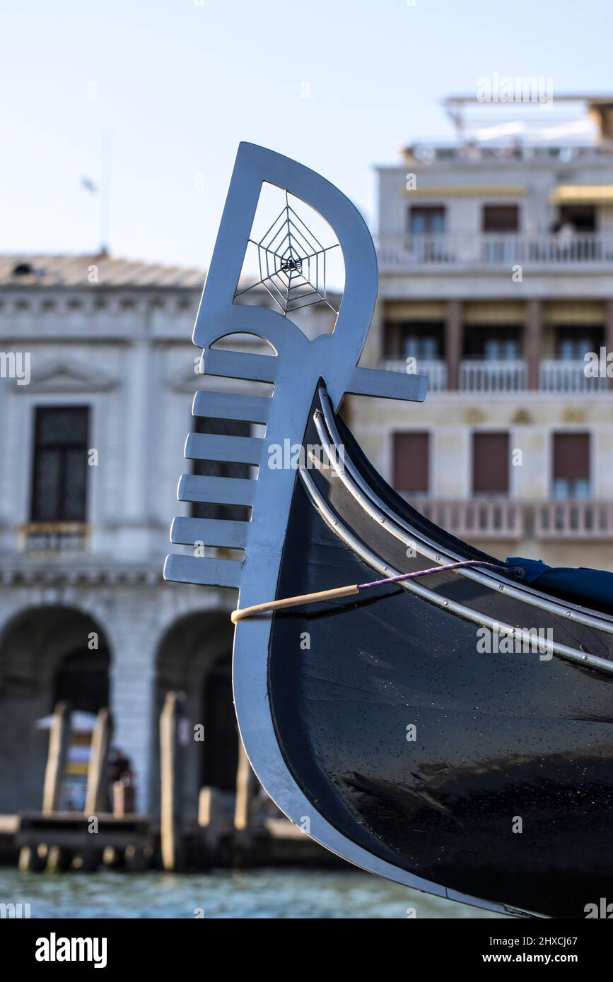 Detail von einer Gondel in Venedig Stockfoto