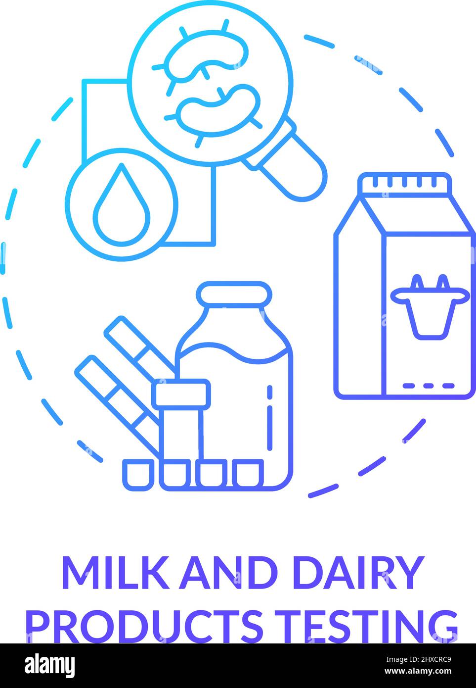 Symbol für das blaue Gradientenkonzept für Milch- und Milchprodukte Stock Vektor