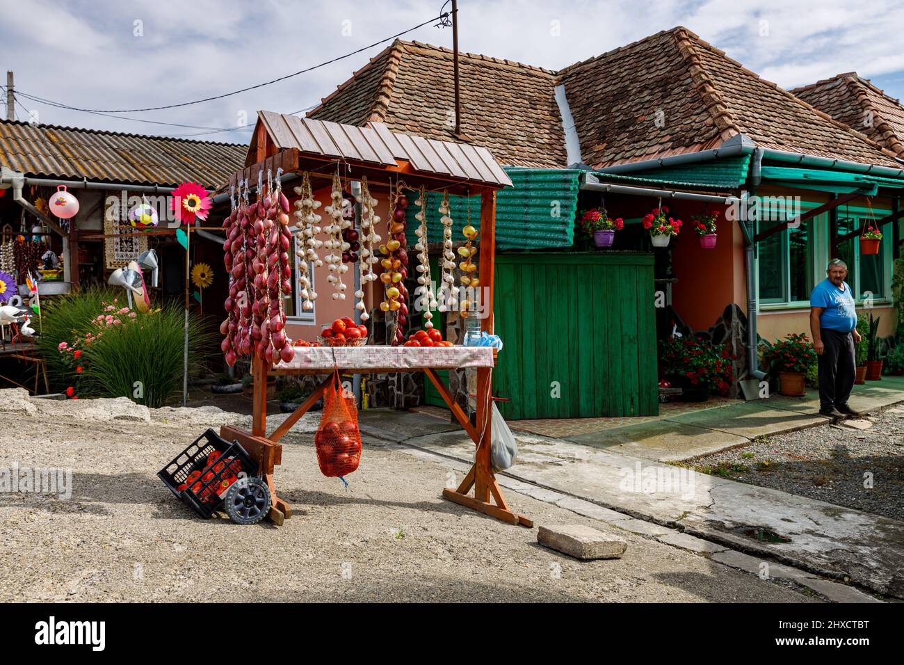Ein traditioneller Straßenmarkt in rumänien Stockfoto