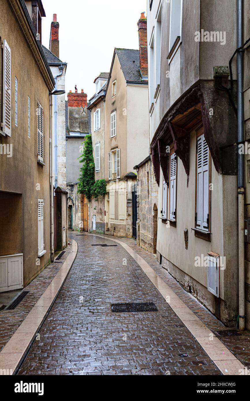 Straße in Chartres, Frankreich. Stockfoto