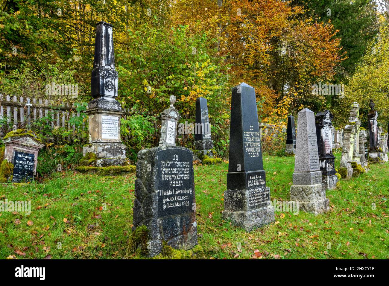 Der jüdische Friedhof Buttenhausen, ist ein geschütztes Kulturdenkmal. Der Friedhof wurde 1789 gegründet. Die letzte Beerdigung fand 1943 statt. Stockfoto
