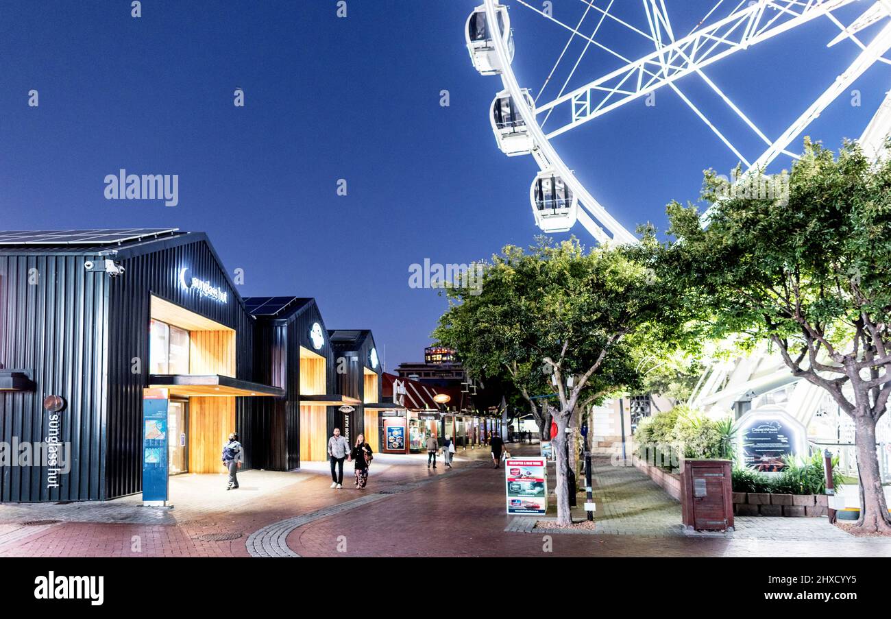 Die Waterfront Bei Nacht Kapstadt Südafrika Stockfoto